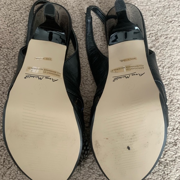 Black Heels with Feather Detail - Picture 2 of 6